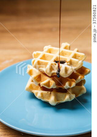 Homemade waffles sprinkles chocolate Homemade waffles sprinkles chocolate 37560821