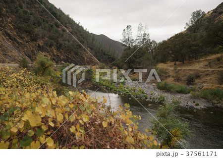 merced river on warm autumn day 37561171