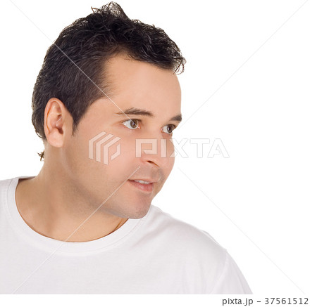 Portrait of happy young men over white background Portrait of happy young men over white background 37561512