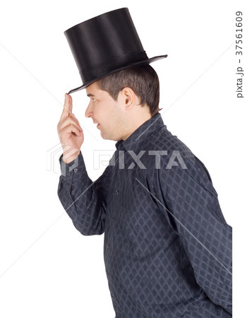 pictures of cheerful man in top cap (cylinder) 37561609