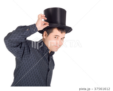 pictures of cheerful man in top cap (cylinder) pictures of cheerful man in top cap (cylinder) 37561612
