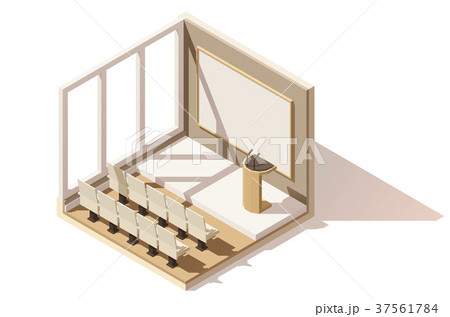 Vector isometric low poly conference room icon 37561784