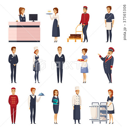 Hotel Staff Cartoon Set 37565306