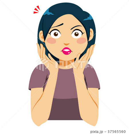 Shocked Woman Face Expression 37565560