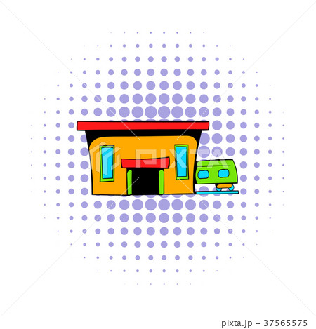 Railway station icon, comics style 37565575