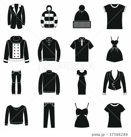 Clothes icons set, simple style 37566289