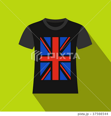 T-shirt with the British flag icon, flat style 37566544