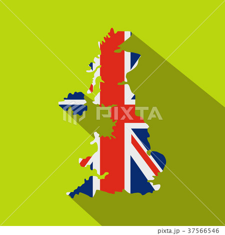 Map of UK of the national flag icon, flat style  37566546