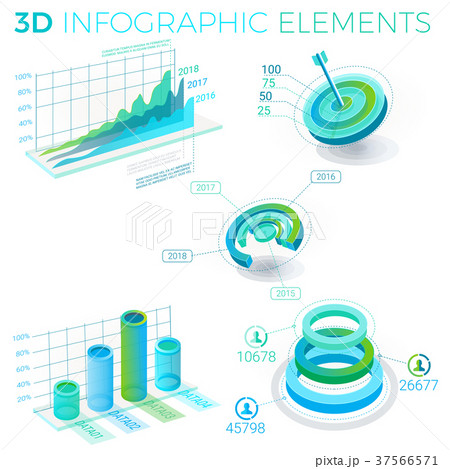 3D Infographic Elements - Stock Illustration [37566571] - PIXTA