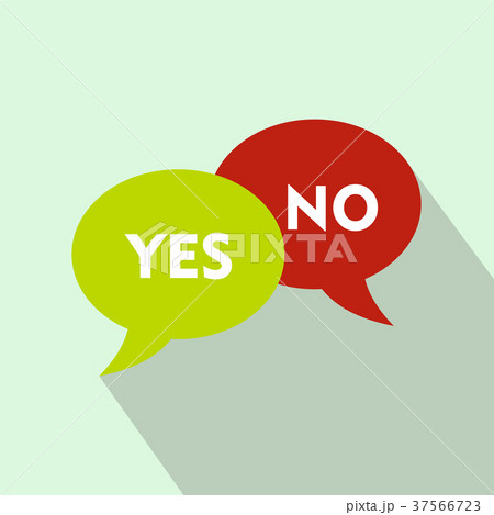 Yes No bubbles icon, flat style Yes No bubbles icon, flat style 37566723