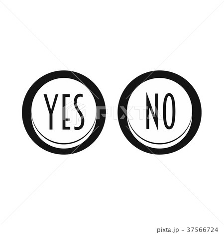 Yes and No button icon, simple style Yes and No button icon, simple style 37566724