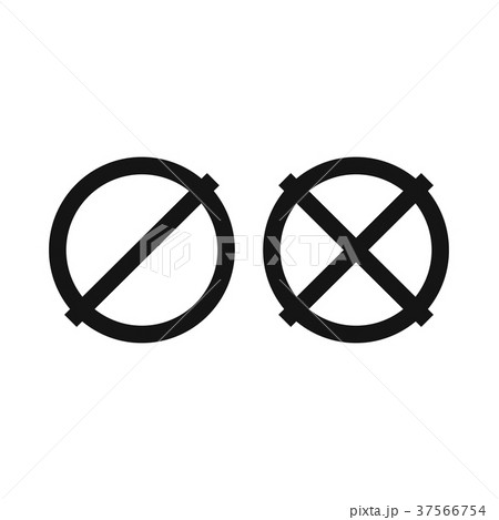 Yes No check marks icon, simple style 37566754