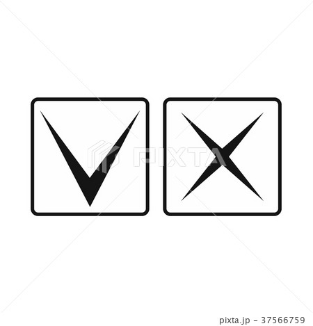Tick and cross icon, simple style Tick and cross icon, simple style 37566759