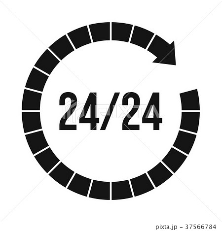 24 hours icon, simple style  37566784