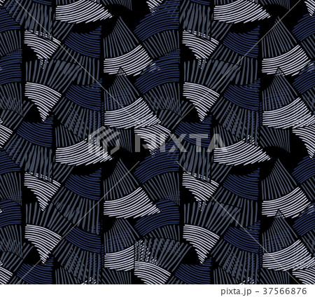 Wavy trapezoids striped blue 37566876