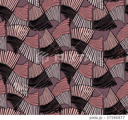 Wavy trapezoids striped pink 37566877