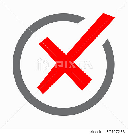 Red cross, check mark icon, simple style Red cross, check mark icon, simple style 37567288