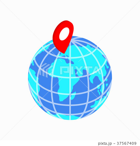 Globe and map pointer icon, isometric 3d style 37567409