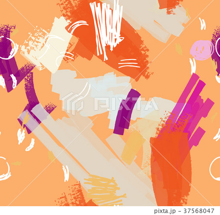 Abstract scribbles orange purple and white 37568047