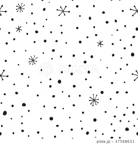 Vector hand drawn seamless pattern with dots and 37568631