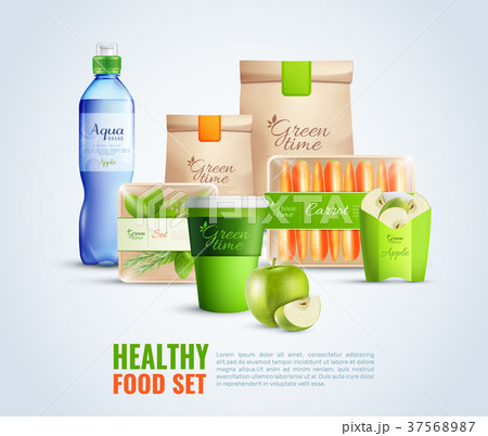 Healthy Food Packaging Template Illustration 37568987