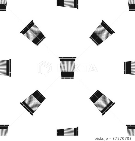 Trash can pattern seamless black 37570703