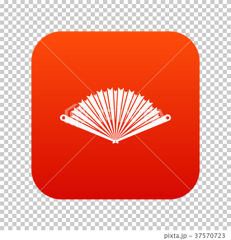 Opened oriental fan icon digital red Opened oriental fan icon digital red 37570723