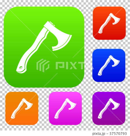 Hatchet set color collection - Stock Illustration [37570793] - PIXTA