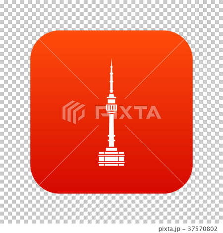 Namsan tower in Seoul icon digital red 37570802