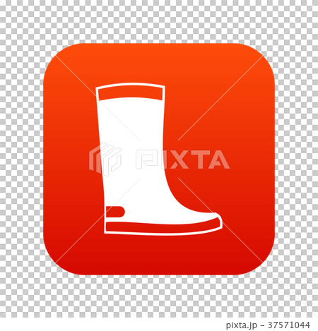 Rubber boots icon digital red Rubber boots icon digital red 37571044