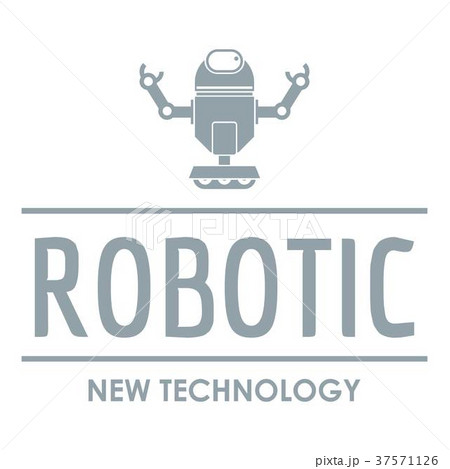 Robotic technology logo, simple gray style 37571126
