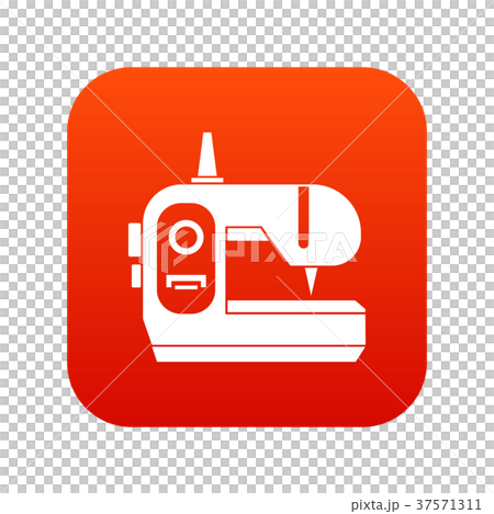 Sewing machine icon digital red 37571311