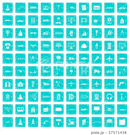 100 engineering icons set grunge blue 100 engineering icons set grunge blue 37571436