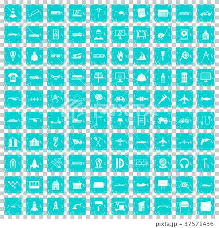 100 engineering icons set grunge blue 100 engineering icons set grunge blue 37571436