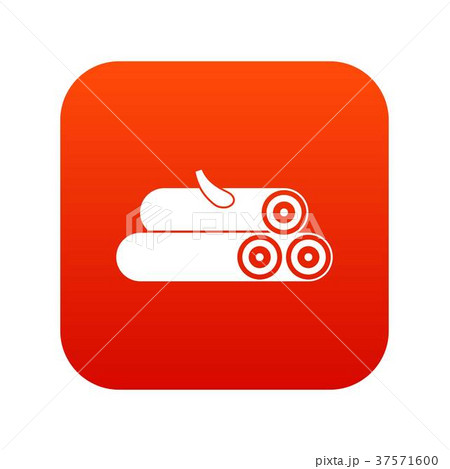 Wooden logs icon digital red 37571600