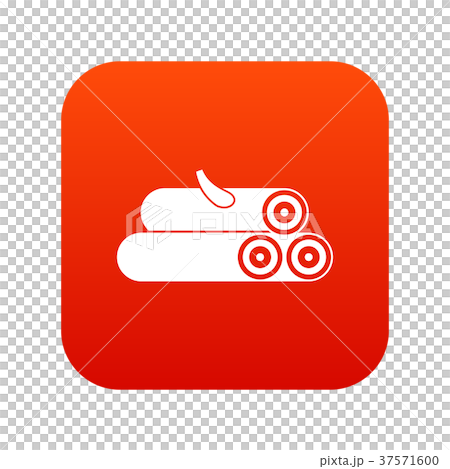 Wooden logs icon digital red 37571600