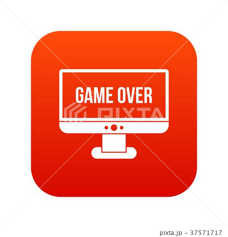 Game over icon digital red 37571717