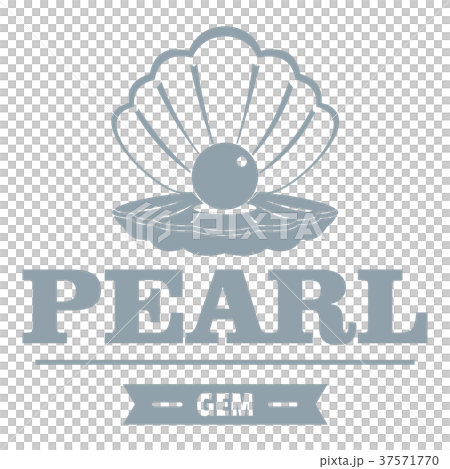 Pearl gem logo, simple gray style 37571770