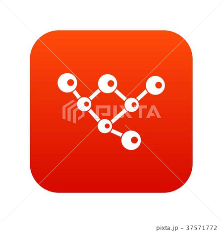 Molecule structure icon digital red 37571772