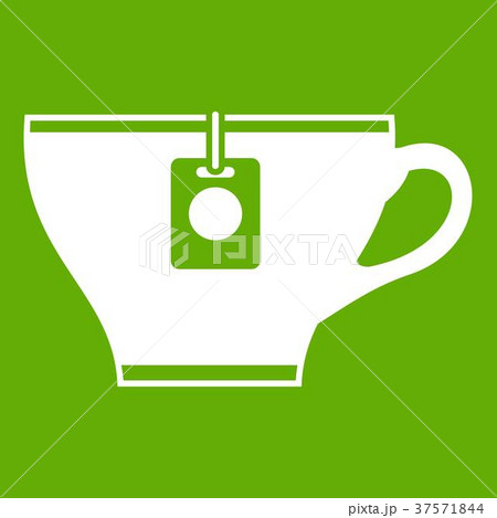 Cup with teabag icon green 37571844