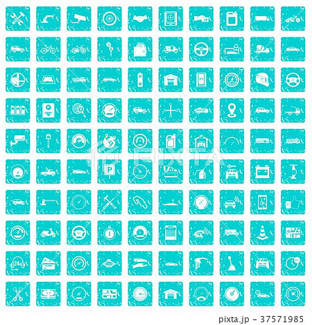 100 garage icons set grunge blue 100 garage icons set grunge blue 37571985