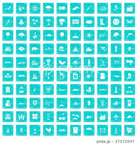 100 global warming icons set grunge blue 100 global warming icons set grunge blue 37572047