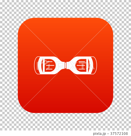 Hoverboard gyro pod top view icon digital red 37572108