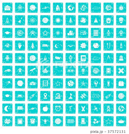 100 astronomy icons set grunge blue 100 astronomy icons set grunge blue 37572131