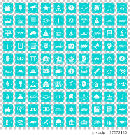 100 government icons set grunge blue 37572180