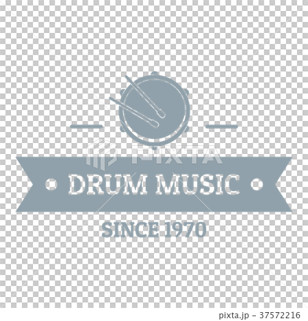 Drum music logo, simple gray style 37572216