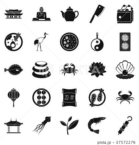 Fish food icons set, simple style 37572276