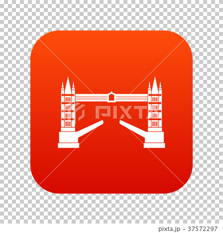Tower bridge icon digital red - Stock Illustration [37572297] - PIXTA