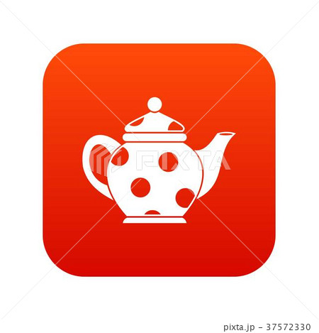 Kettle icon digital red 37572330
