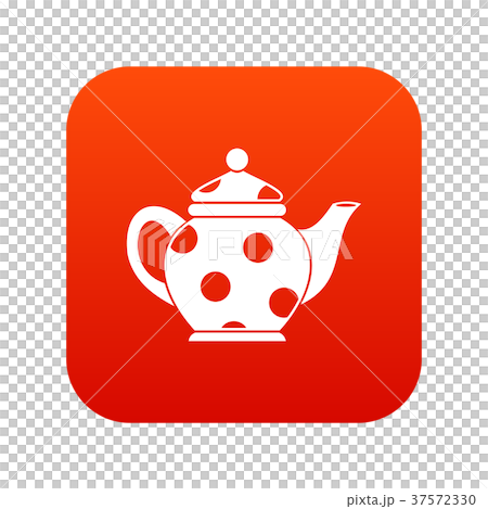 Kettle icon digital red 37572330
